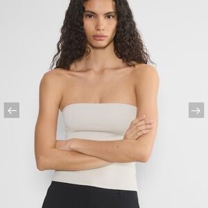 Women's Cream Strapless Top